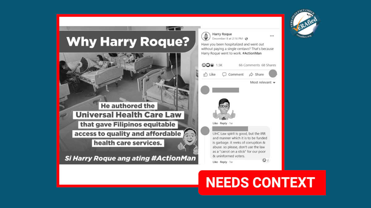 Former spox Roque’s claim on health care law authorship needs context