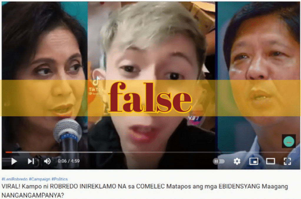 Robredo Not Violating Comelec Ban On Campaigning