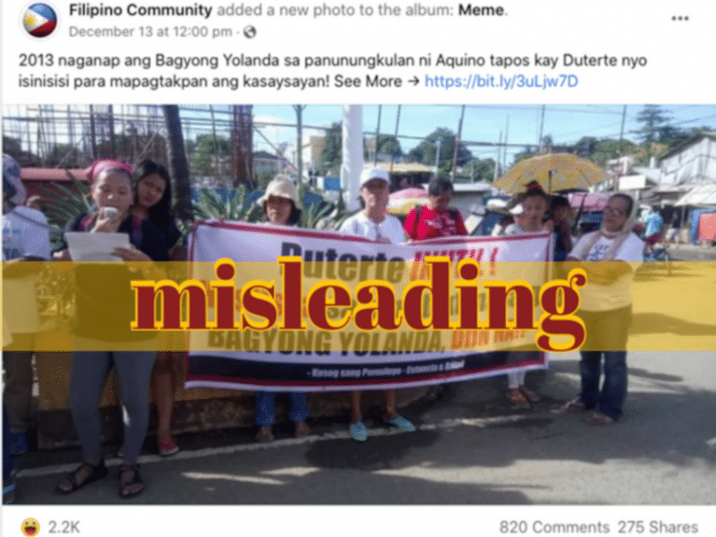 2017 rally of Yolanda victims asking for govt accountability