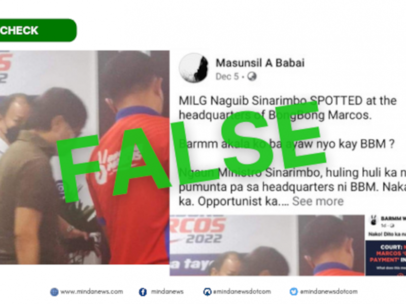 Bangsamoro Minister refutes claim that he visited Marcos 2022 camp