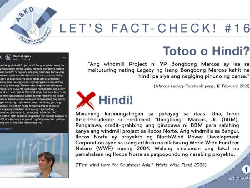 Proyekto raw ni Ferdinand "Bongbong" Marcos Jr. ang windmills sa Ilocos Norte?