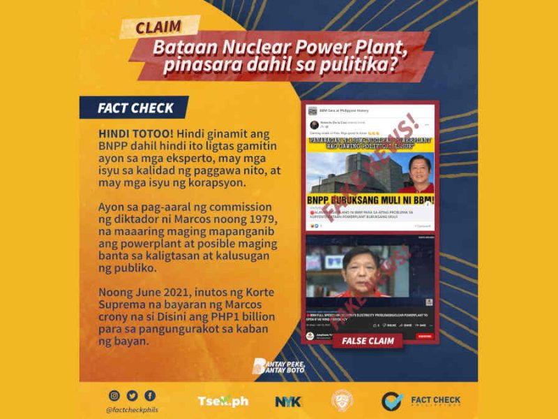 Bataan Nuclear Power Plant, ipinasara dahil sa politika?