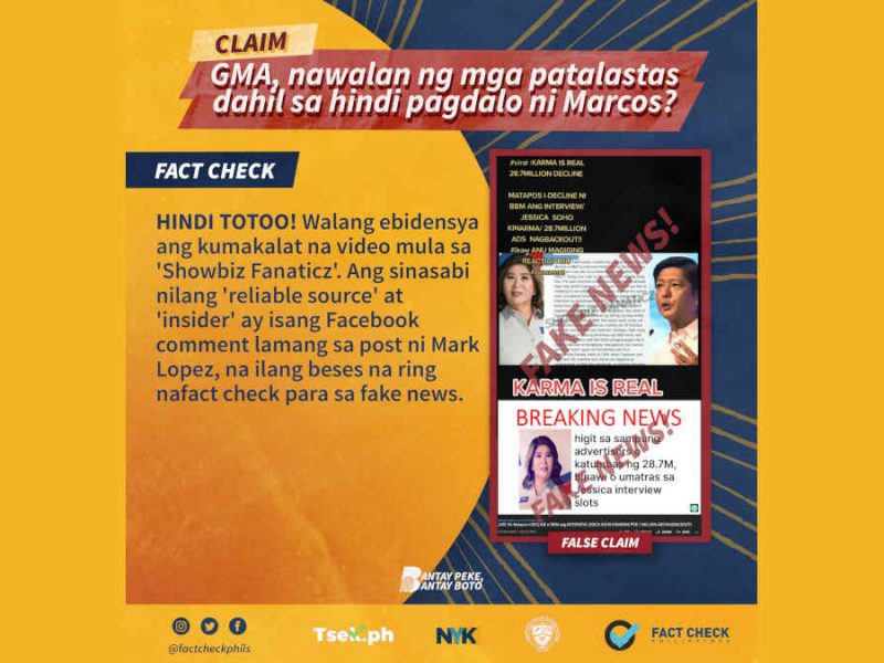 GMA News, nawalan ng mga patalastas dahil sa hindi pagdalo ni Bongbong Marcos?