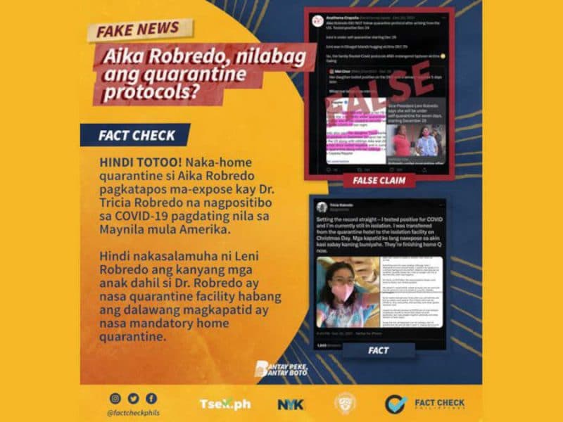 Aika Robredo, nilabag ang quarantine protocols?