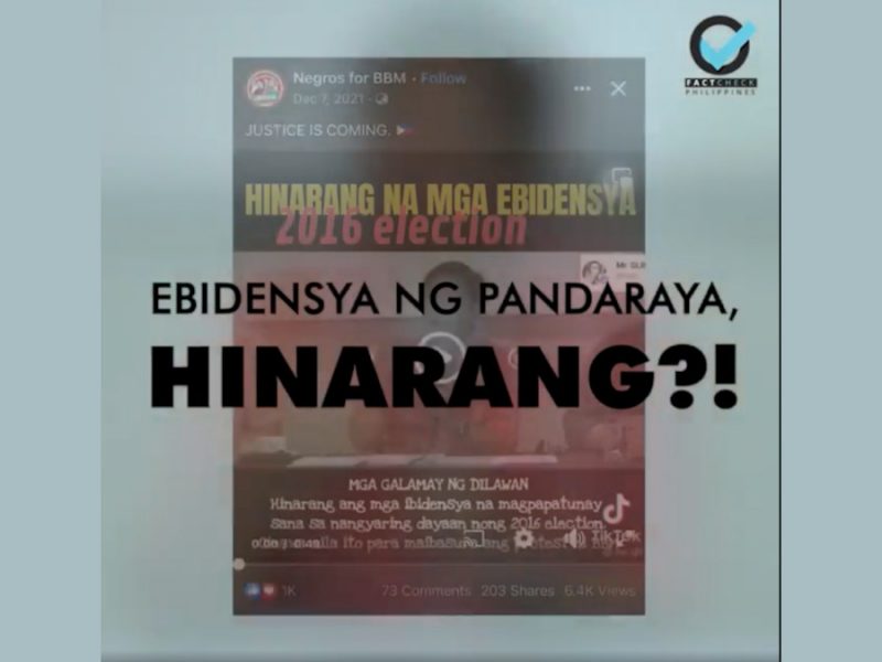 Ebidensiya ni Bongbong Marcos ng pandaraya, hinarang ng Comelec?