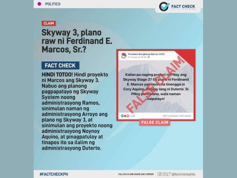 Skyway 3, plano raw ng diktador na si Ferdinand Marcos Sr.?