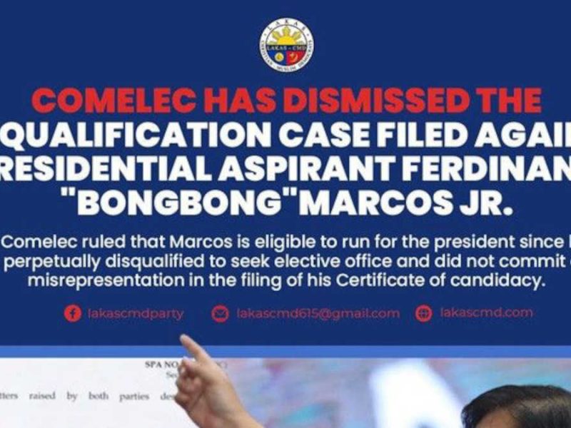 No decision yet on disqualification petitions vs Marcos