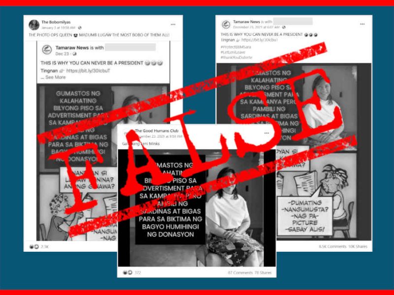 Graphic makes FALSE claim on Robredo’s campaign ad spending