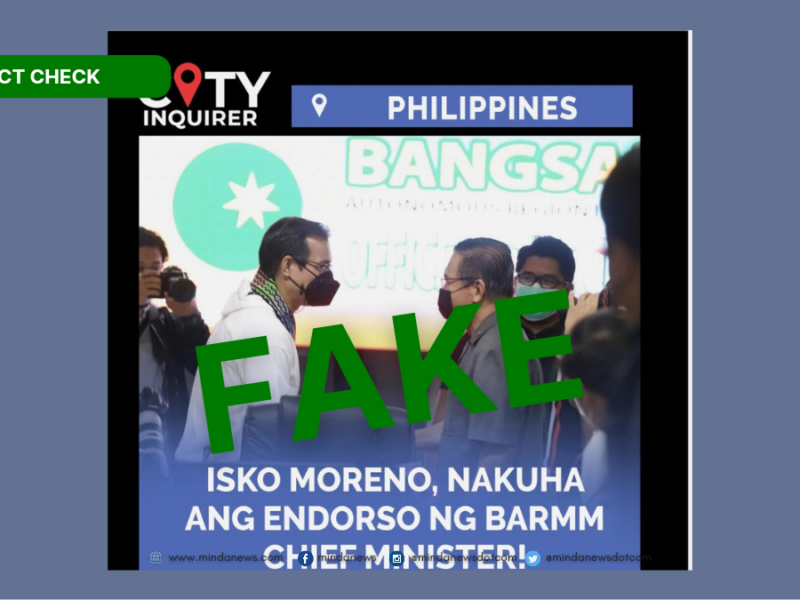 BARMM and MILF has not officially endorsed Isko Moreno