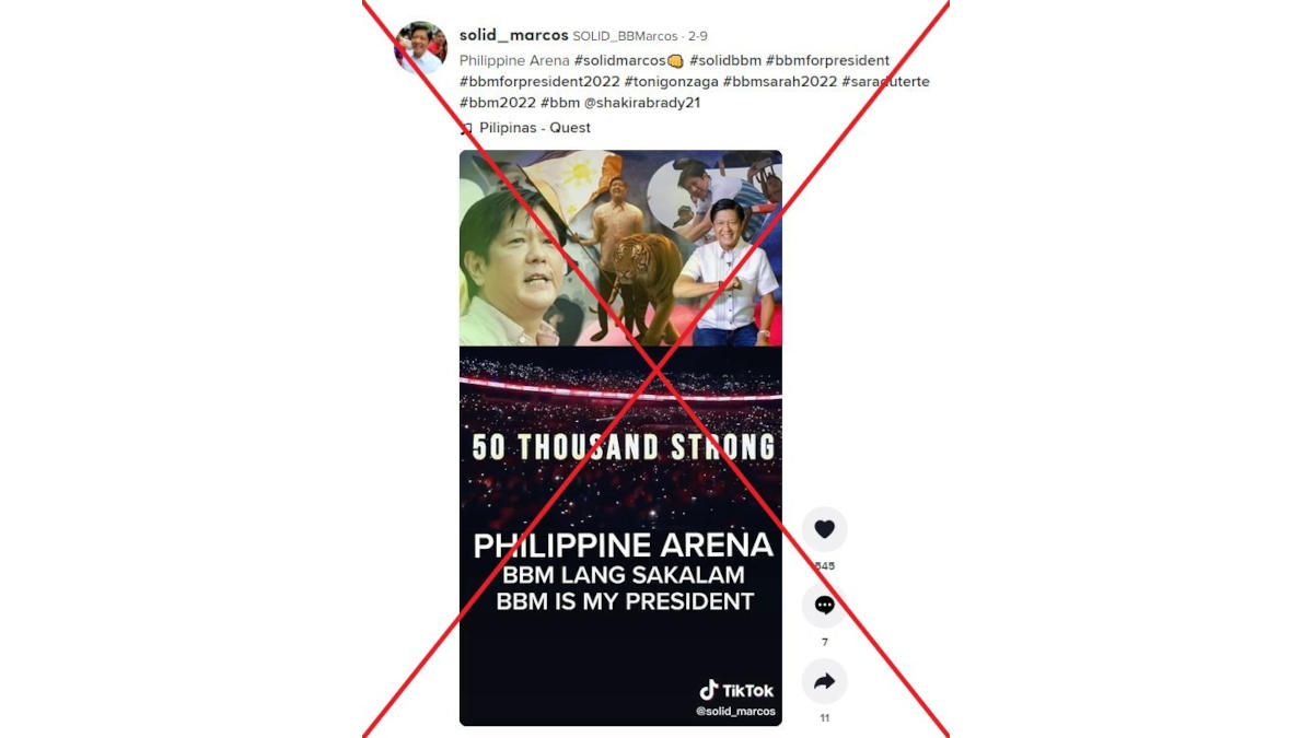 False posts link old video to 2022 campaign rally for Philippine presidential hopeful Marcos Jr