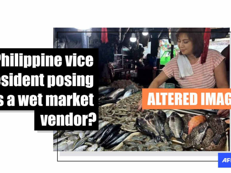 Photo of Philippine seafood market doctored to insert image of VP Leni Robredo