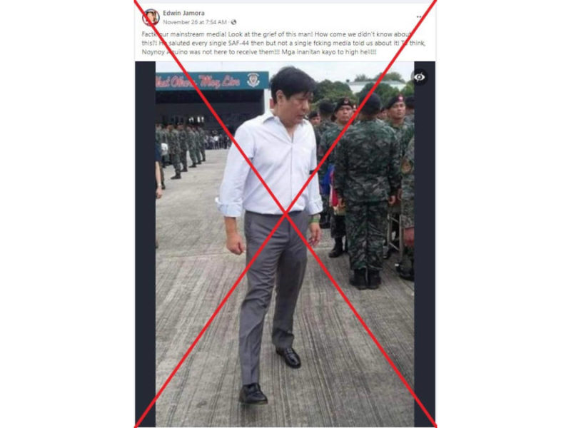 Posts falsely claim media 'did not cover' Marcos Jr's attendance at memorial for slain policemen