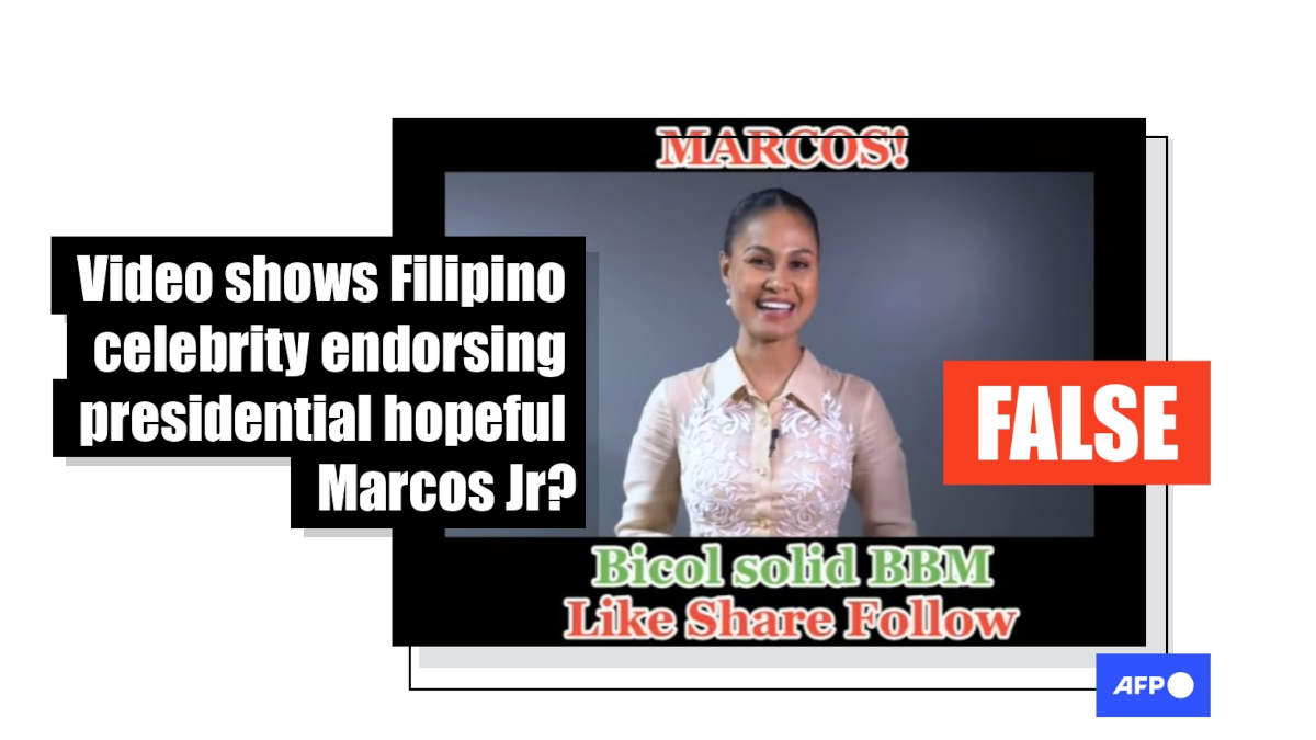 Doctored video shared with false reference to Philippine presidential hopeful Marcos Jr