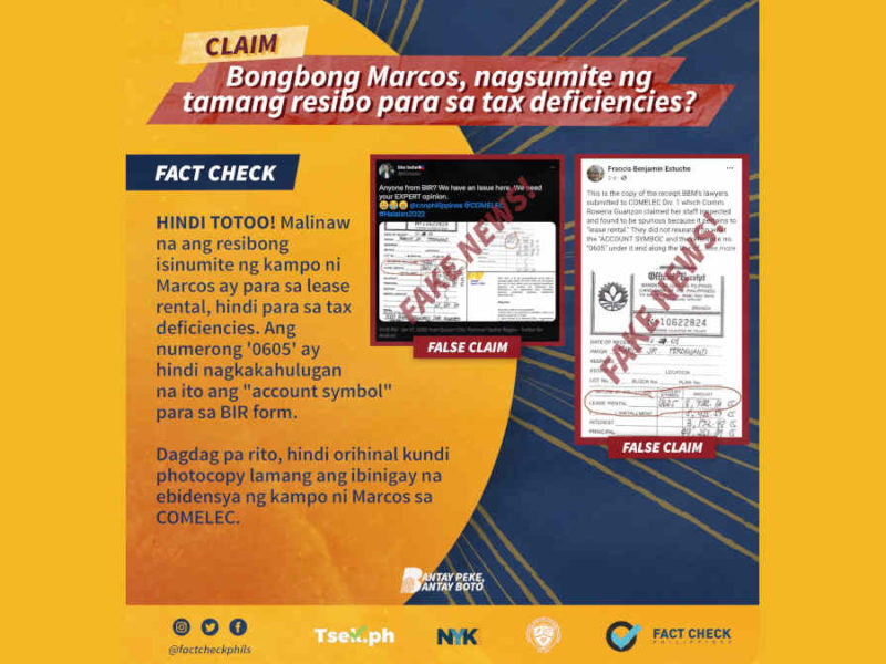 Bongbong Marcos, nagsumite ng tamang resibo para sa tax deficiencies?