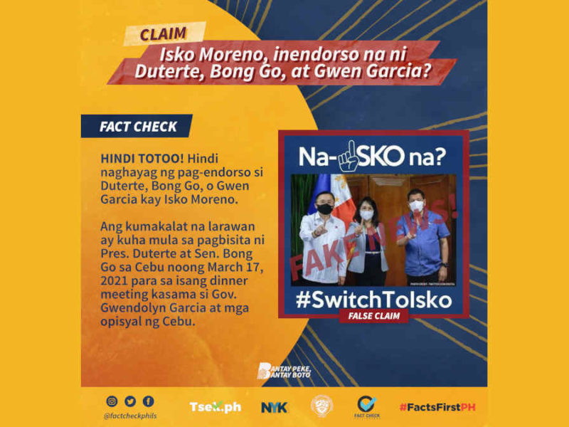 Duterte, Bong Go, at Gwen Garcia, nagpahayag ng suporta para kay Isko Moreno?