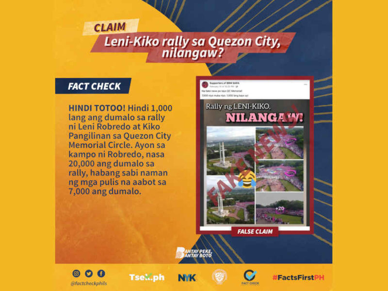 Leni-Kiko rally sa Quezon City, nilangaw?