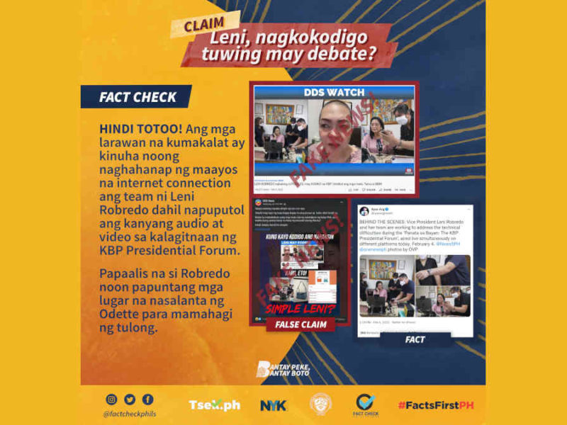 Leni Robredo, nagkokodigo tuwing may debate o interview?