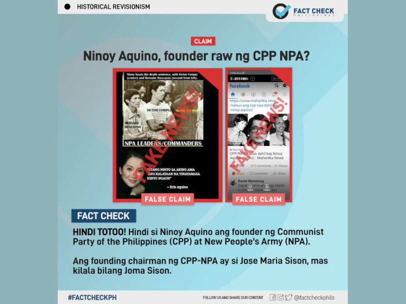 Ninoy Aquino, founder daw ng CPP-NPA?