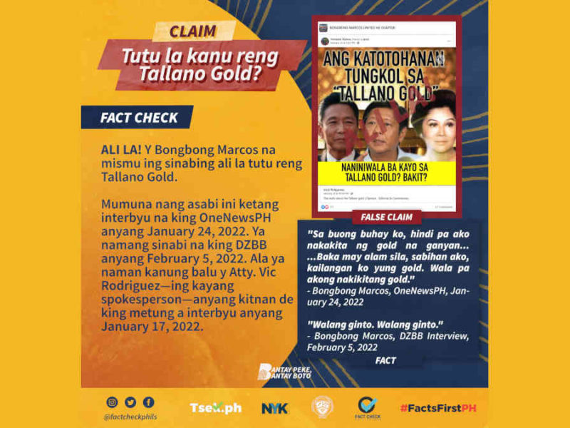 Tutu la kanu reng Tallano Gold?