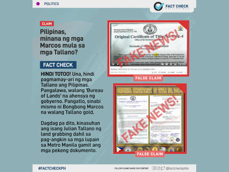 Pilipinas, minana ng mga Marcos mula sa mga Tallano?