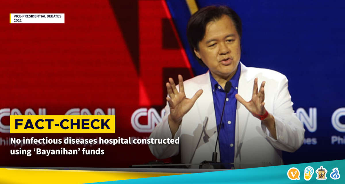 No infectious diseases hospital constructed using ‘Bayanihan’ funds — #PintigPH