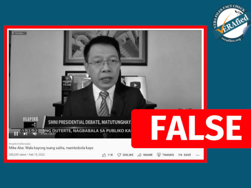 SMNI anchor falsely claims Robredo laid conditions for attending debate