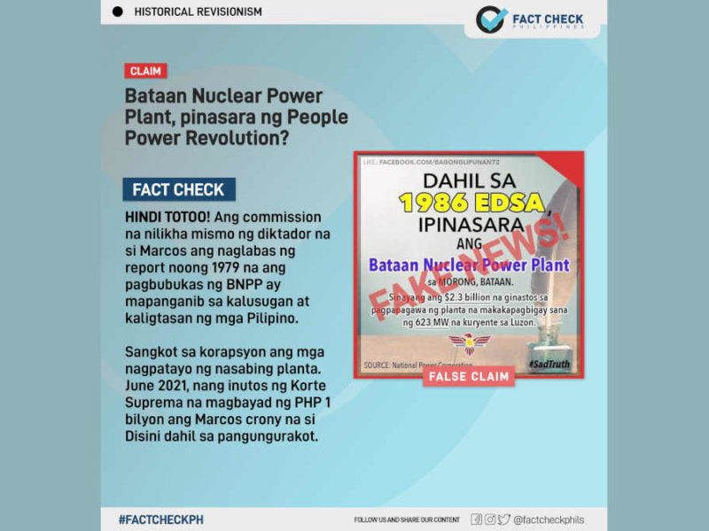 Bataan Nuclear Power Plant, ipinasara ng People Power Revolution?