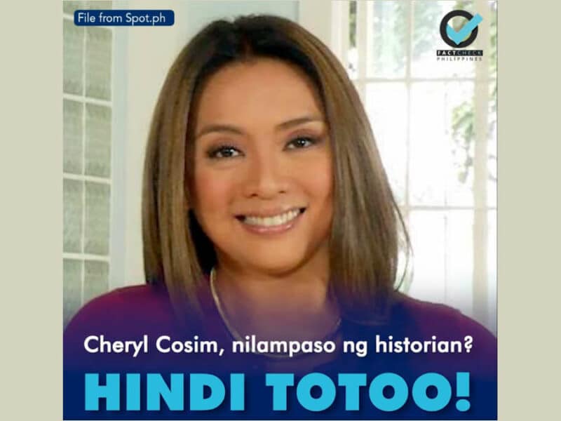 Cheryl Cosim, nilampaso ng eksperto sa kasaysayan