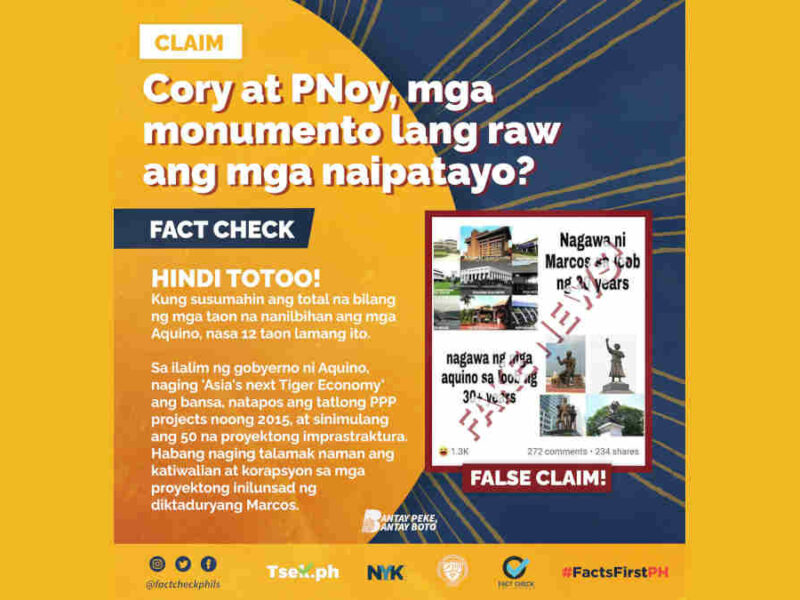 Cory at PNoy, mga monumento lang daw ang naipatayo?