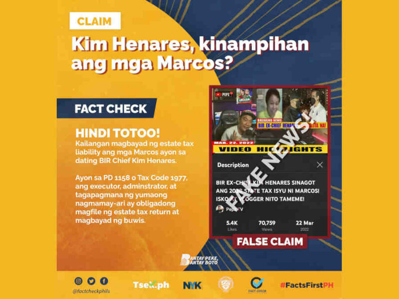 Kim Henares, kinampihan ang mga Marcos sa isyu ng 'di nabayarang estate tax?