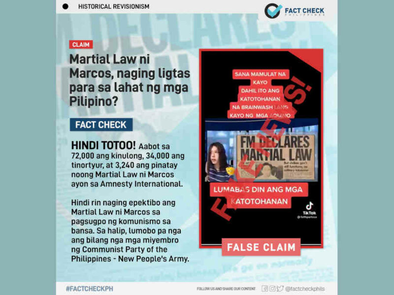 Panahon ng Martial Law ni Marcos, naging ligtas para sa lahat ng mga Pilipino?