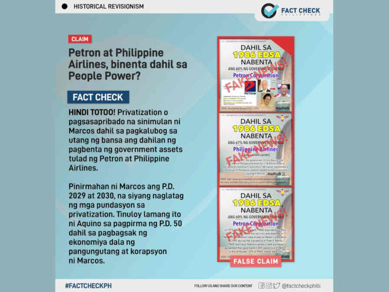 Petron at Philippine Airlines, ibinenta dahil sa EDSA 1?