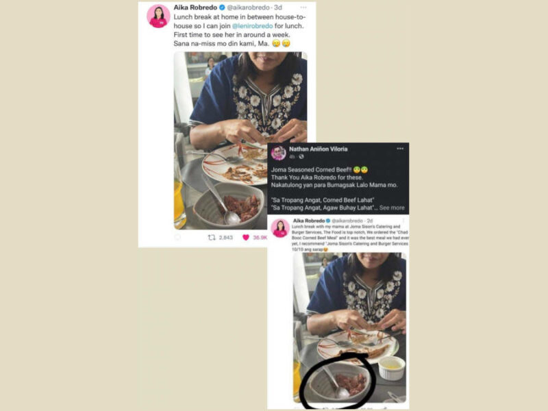 FB user falsely claimed that VP Robredo ate at a restaurant named after Communist leader Joma Sison