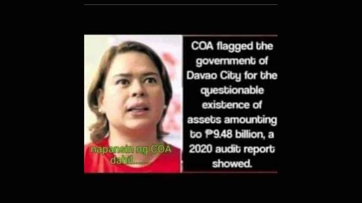 Fact check COA flagged Davao City for assets