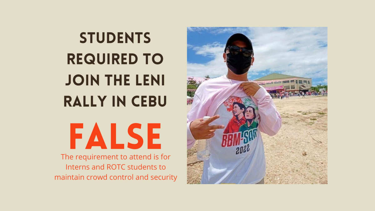 FACT CHECK: Students required to join the Leni Rally in Cebu
