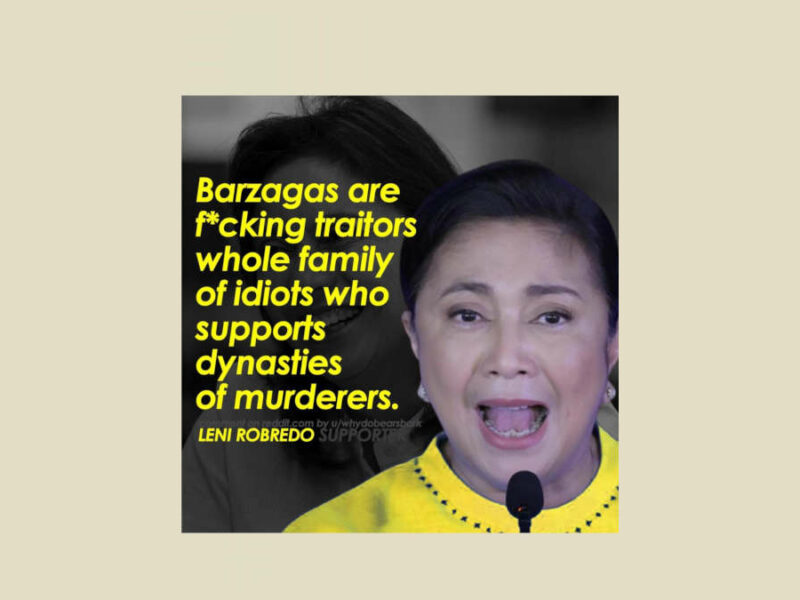 Claim that VP Robredo calls the Barzagas traitors and idiots is False