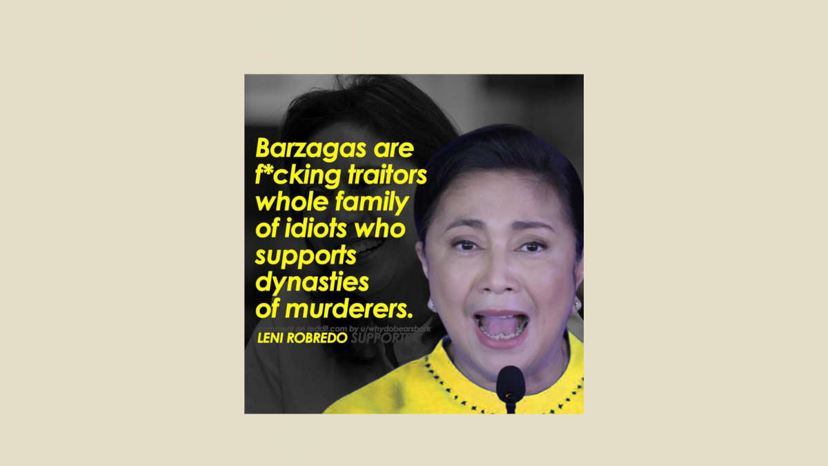 Claim that VP Robredo calls the Barzagas traitors and idiots is False