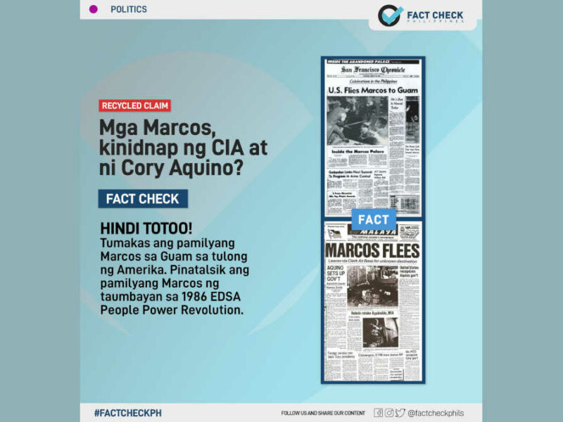 Mga Marcos, kinidnap ng CIA at ni Cory Aquino?