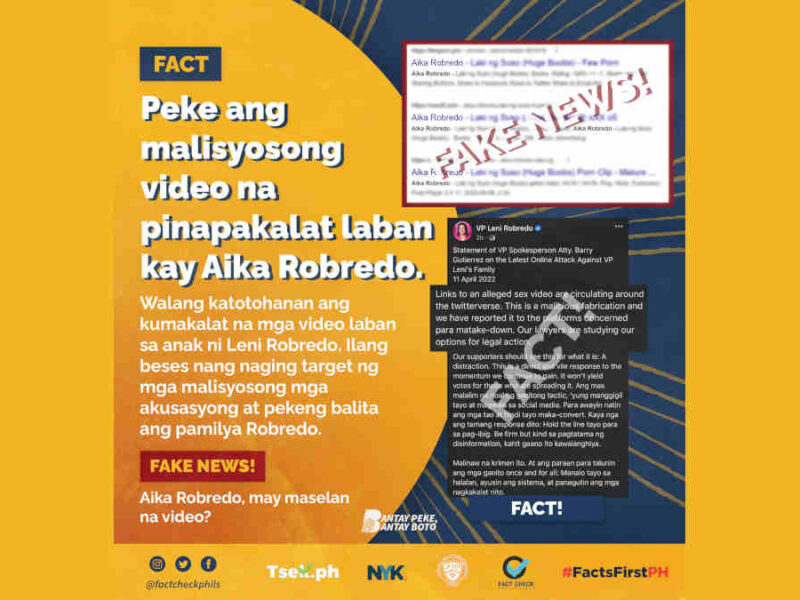 Peke ang malisyosong video na pinapakalat laban kay Aika Robredo