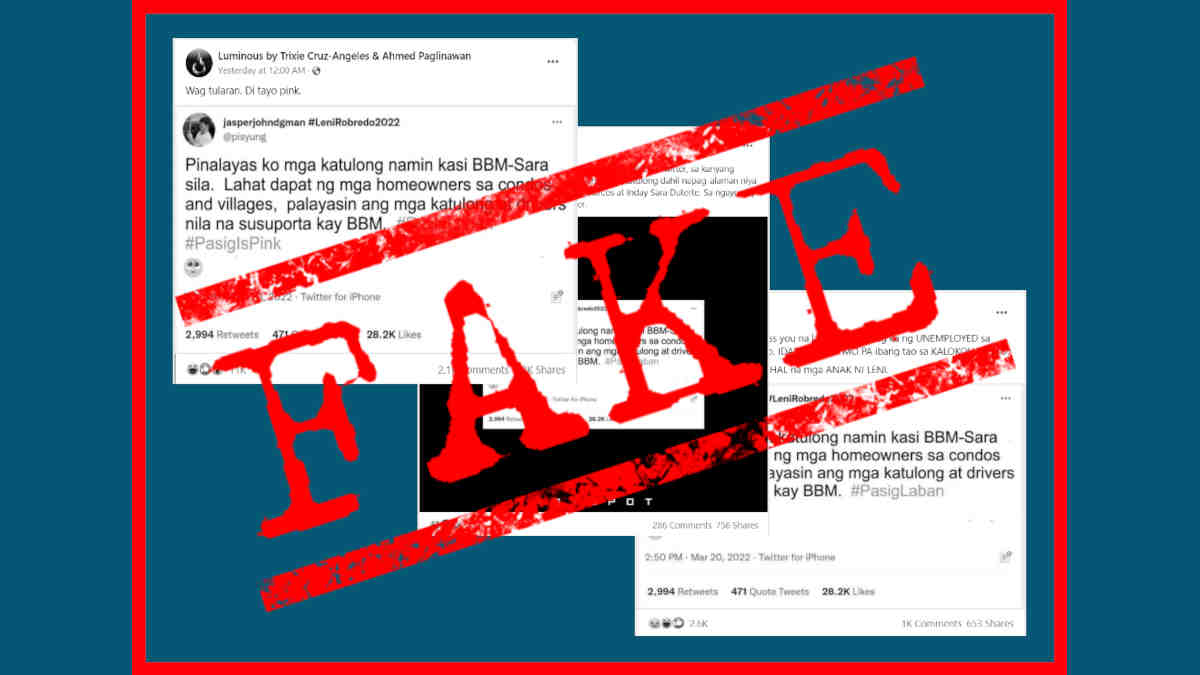 FB groups spread FAKE Twitter screenshot claiming pro-Leni supporter fired employees backing rival team