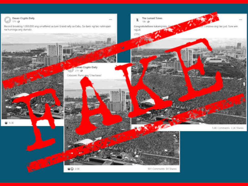 Pro-Uniteam FB pages spread FAKE photo of Robredo’s Cebu rally