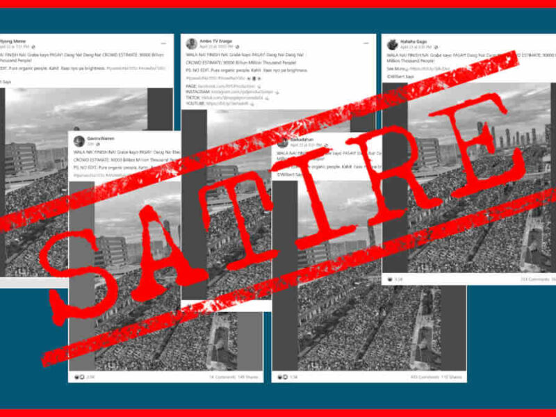SATIRE crowd shot of Robredo’s Pasay rally misleads netizens