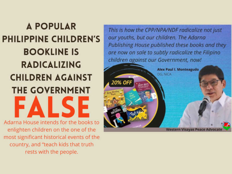 A popular Philippine children’s bookline is radicalizing children against the government