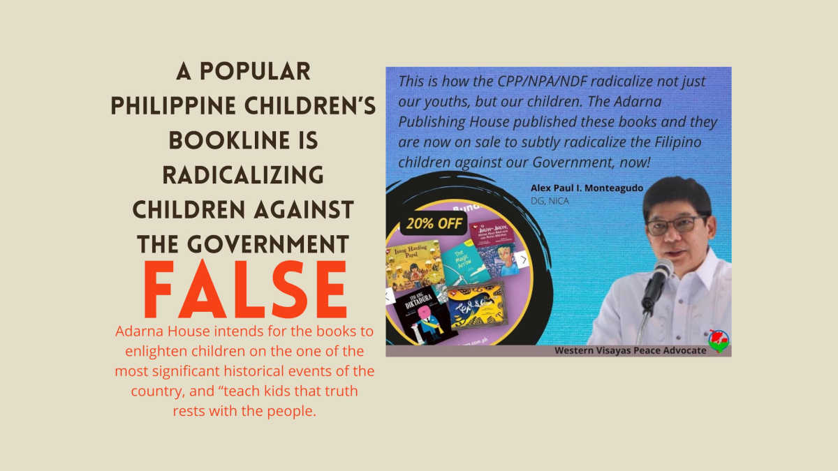 A popular Philippine children’s bookline is radicalizing children against the government