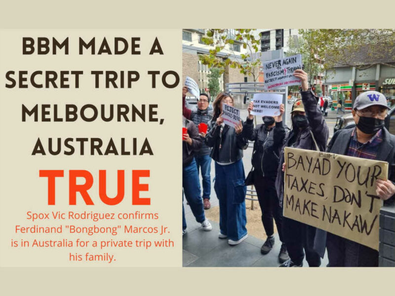 FACT CHECK: BBM made a secret trip to Melbourne, Australia