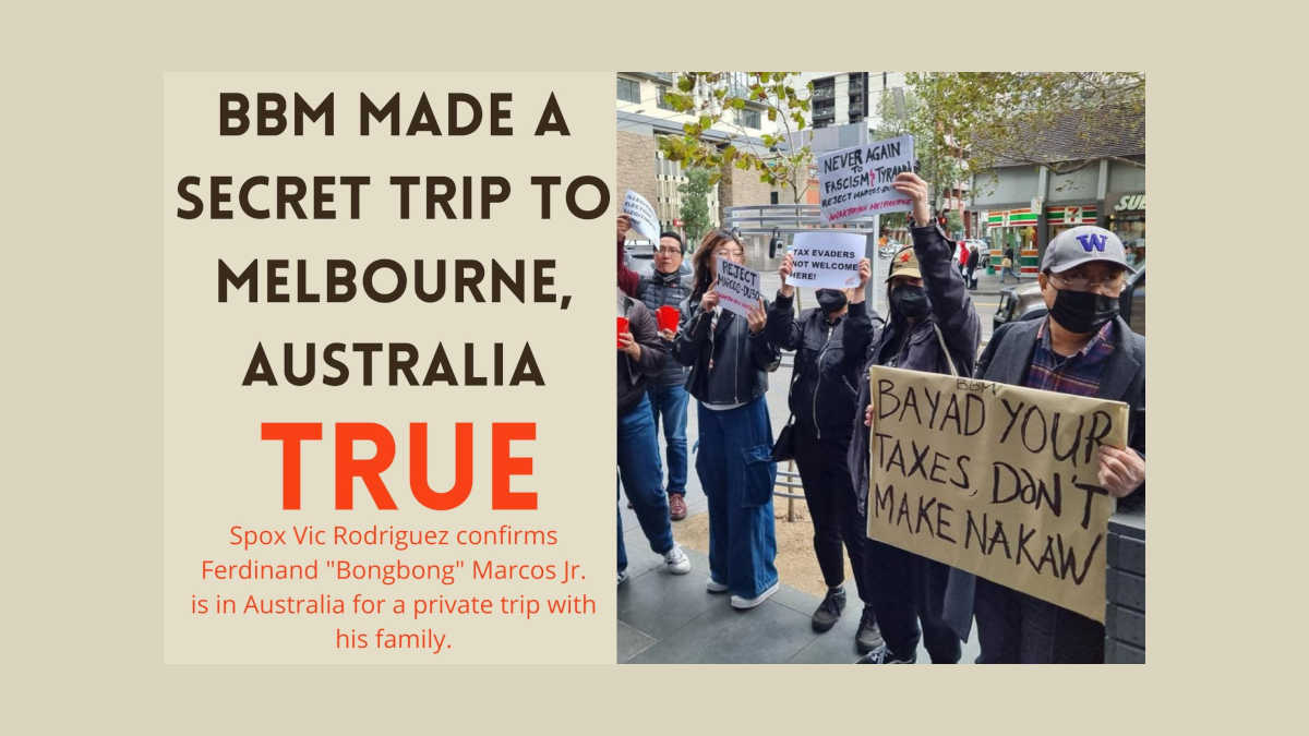FACT CHECK: BBM made a secret trip to Melbourne, Australia