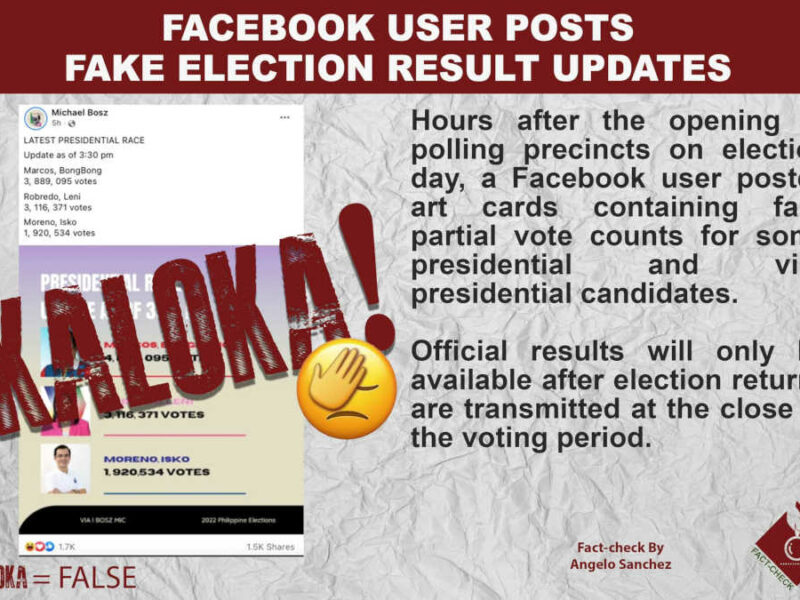 FACEBOOK USER POSTS FAKE ELECTION RESULT UPDATES