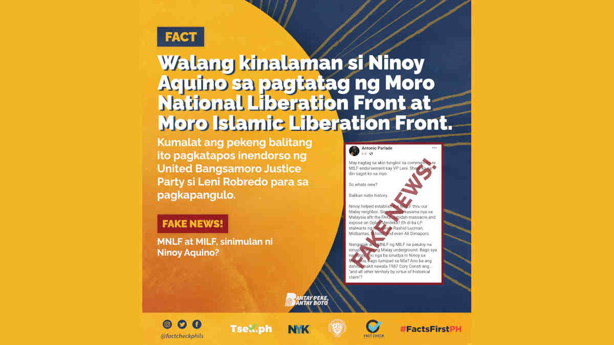 MNLF at MILF, sinimulan ni Ninoy Aquino?