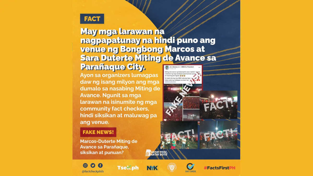 Marcos-Duterte Miting de Avance sa Parañaque, siksikan at punuan?