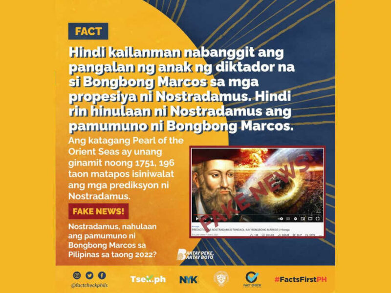 Nostradamus, nahulaan ang pamumuno ni Bongbong Marcos sa Pilipinas sa taong 2022